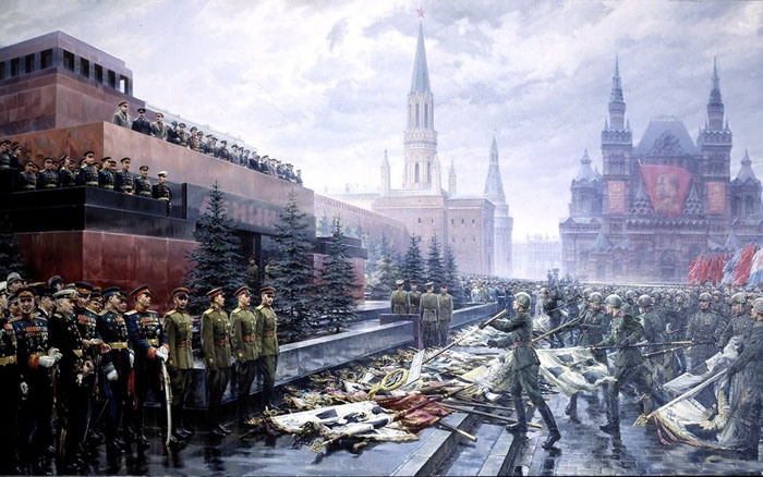 Парад  Победы на Красной площади а Москве 1945 год.